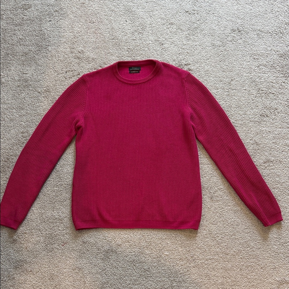 Zara Men’s Fuchsia Crewneck Sweater
